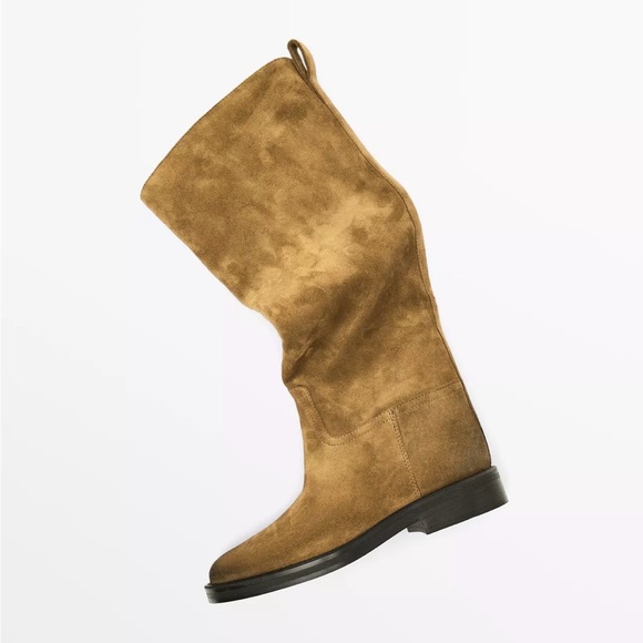 Massimo Dutti OILED SPLIT SUEDE RIDING BOOTS - Picture 4 of 5